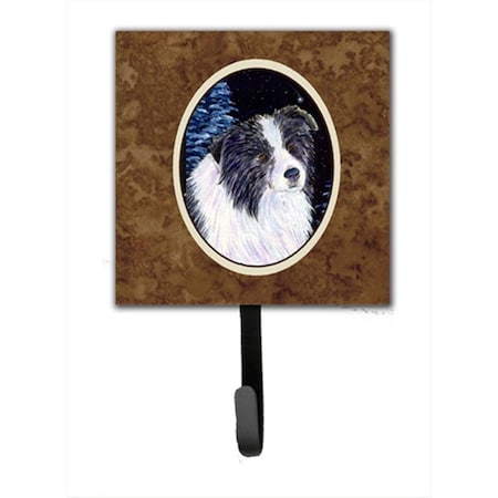 Jensendistributionservices 4.25 x 6 in. Starry Night Border Collie Leash Or Key Hook MI1714426
